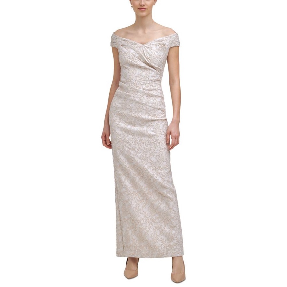 Calvin Klein Champagne Off Shoulder Dress
